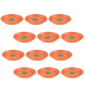 TrustBasket UV Treated Round Bottom Tray(Plate/Saucer) | Heavy Duty Highly Durable Plant saucer Gamla for Indoor Home Decor & Outdoor Balcony Garden  pack of 12(7620)