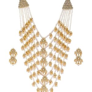 Zaveri Pearls Kundan & Pearls Jewellery Set for Women (Golden)(ZPFK8520) (SHANI,249