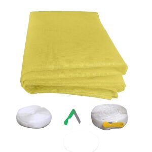 DIVAYANSHI Window Ready to Use 120 GSM Fiberglass Insect Net with Strong Self Adhesive Hook & Loop Tape (150 x 180 cm, Yellow) ( PIC ME MARK KIYA GYA PART NHI HAI TAPE ) (8049)