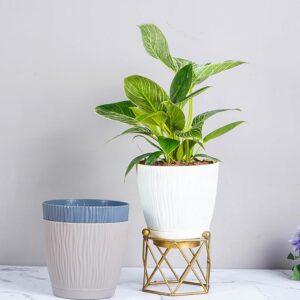 Nurturing Green® Set of 3 Self Watering Pots for Home, Decor & Garden | Flower Pots, Planters for Indoor Plants | Plastic Pots for Living Room (Color: Assorted, Size: 14cm x 12.5cm Each) (8215)