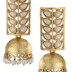 Shining Diva Traditional Pearl Jewellery Stylish Fancy Jhumki/Jhumka Earrings For Women and Girls (Golden) (8421er)(SHANI 164)