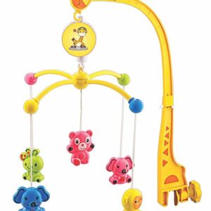 BabyGo Rotating Giraffe Musical Rattle for Kids | Cot Mobile for Cradle for Baby | Jhoomer for Kids Bed | (7292)