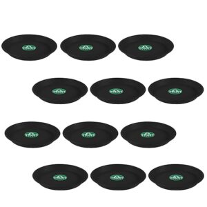 TrustBasket UV Treated Round Bottom Tray(Plate/Saucer) Suitable for 8 inch Round Plastic Pot - Black Color - Set of 12 | Heavy Duty Highly Durable Plant saucerGamla for Indoor Home Decor & Outdoor Balcony Garden .7706