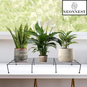 Neonnest® Anti Rust Metal Plant Stand for Balcony (Set of 2 Black) | Planter Stand for Living Room - 24 inches | Pot Stand for Outdoor & Indoor Plants(7654)