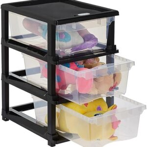 Amazon Brand - Solimo Plastic Multipurpose Modular Drawer, 3 Racks, Small, Transparent (  Minor body damage)(7889)