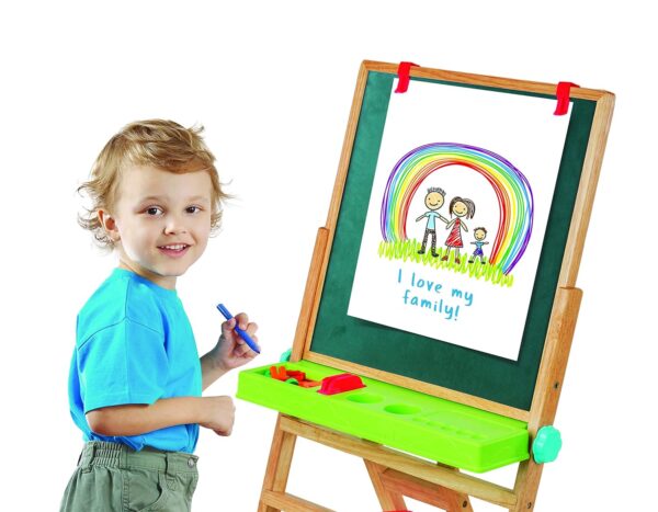 Funskool Giggles - My First Easel , Education toy for kids 3 years, Wooden and magnetic, 4 in 1 Double Sided Wooden Easel Board , Multicolour with Alphabet & Numbers , 3 Years & above , Preschool toys  (N610