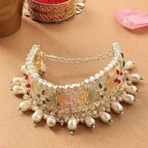 ZAVERI PEARLS Multi Colour Enamel Kundan & Beads Ethnic Bracelet For Women-ZPFK16769 (SHANI,286)