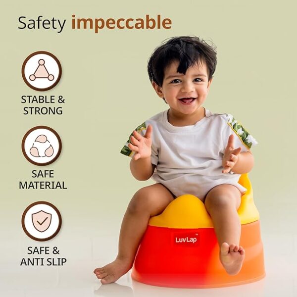 LuvLap Adaptable 2 in 1 Potty Training Seat for 1 + Year child, potty trainer with Detachable Potty Bowl, Suitable for potty training of Boys & Girls (Orange & Yellow), Plastic (7314) (7342) - Image 5