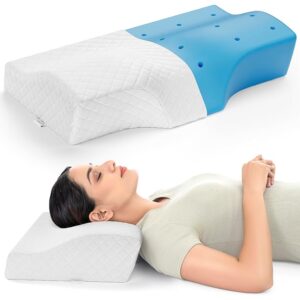 FOVERA Memory Foam Cervical Pillow | Orthopedic Contour Neck Support Pillow for Sleeping, for Neck and Shoulder Pain, Dual Height (Pack of 2)   ( 8535)