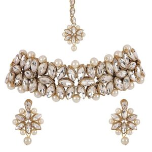 Shining Diva Fashion Latest Choker Design Antique Kundan Traditional Necklace Jewellery Set for Women  SHANI,213