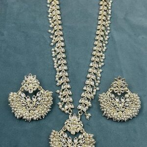 Antique Jewellery White Long Necklace  (SHANI,230