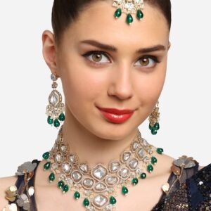 Zaveri Pearls Green Kundan Austrian Diamonds Artificial Stones Embellished Necklace Set-ZPFK16926 (ONLY NECKLACE ) SHANI295