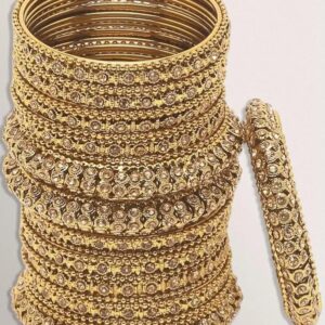 Shining Diva Fashion Latest Antique Gold Plated Set of 28 Stylish Traditional Bangle for Women(SHANI19)