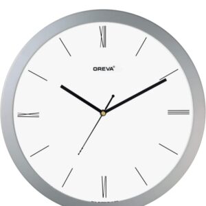 Oreva Roman Figure Round Plastic Analog Silent Movement Wall Clock (35.5 x 4 x 35.5 cm, Silver RF, AQ-1467 SS) (900)