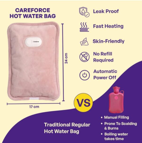 Careforce Electric Hot Water Bag Electric Hot Bag Heating Bag Hot Pack Warm Water Bag Hot Gel Bag Electric Heat Bag- Pink( charger dusra hai ) (3305 3306 3307) - Image 4