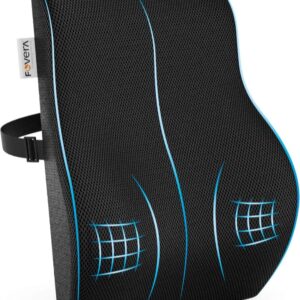 FOVERA Back Support for Office Chair |  | Gel Memory Foam Lumbar Support Backrest for Back Pain Relief, for Office/Home Chair & Car Seat, Removable Cover (Mesh Black, Large) ( careforce)