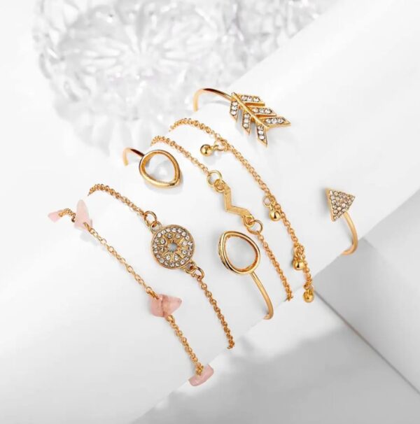 Shining Diva Fashion Latest Stylish Multilayer Gold Plated Bangle Bracelet for Women and Girls (rr14669b) Set of 6 (Shani 82) - Image 4