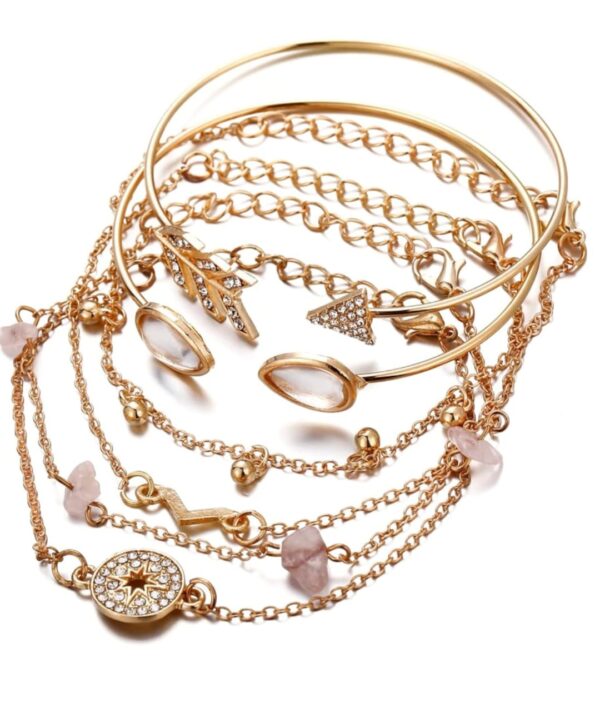 Shining Diva Fashion Latest Stylish Multilayer Gold Plated Bangle Bracelet for Women and Girls (rr14669b) Set of 6 (Shani 82)