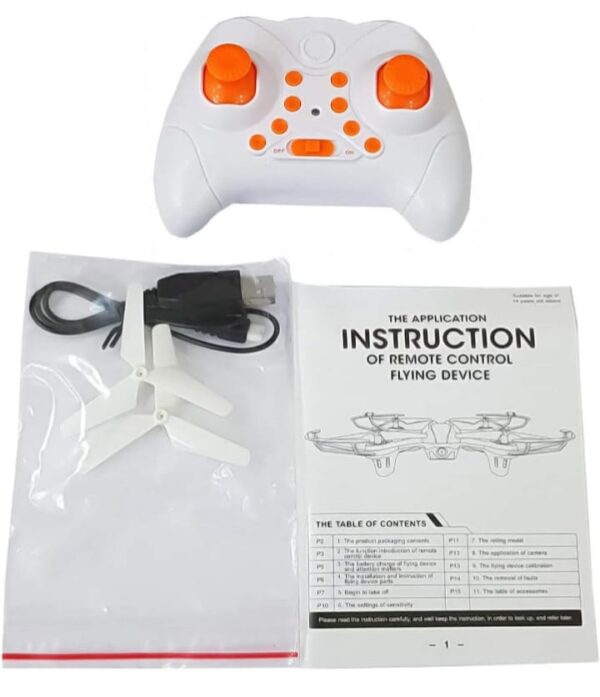 HX750 Aero craft Compact Remote Control Quadcopter Without Camera Drone for Kids - Blue and Red Lighting for Clear Night Vision - Black Or White - Image 3