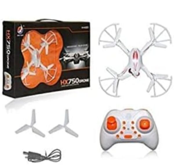 HX750 Aero craft Compact Remote Control Quadcopter Without Camera Drone for Kids - Blue and Red Lighting for Clear Night Vision - Black Or White - Image 5