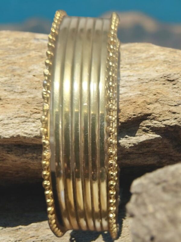 shining diya  plated hinged cuff bracelet