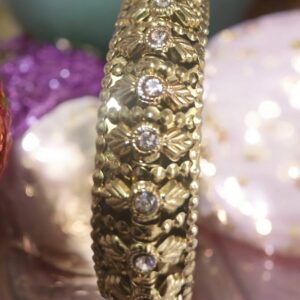 Vtg Napier gold plated hinged cuff bracelet