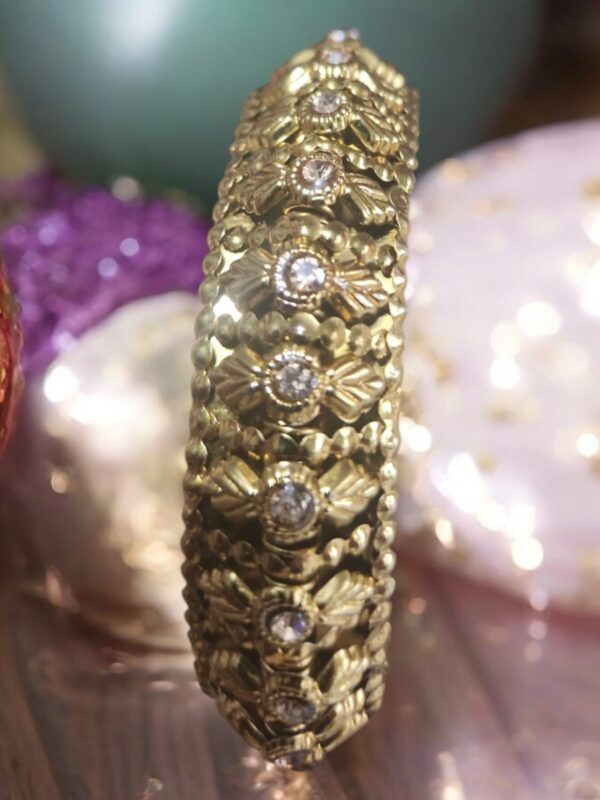 Vtg Napier gold plated hinged cuff bracelet