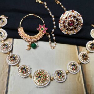 Aaruhi Creation  Alloy Gold-plated Multicolor Jewel Set  (Pack of 3) (D16)