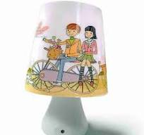 WORA Night Lamps Cartoon Couple Round Lamp Base Kids Room Light Sensor Bedroom Night Lamp  (10 cm, Multicolor)