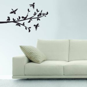 Nilaya by ASIAN PAINTS 0 cm Branch with Six Birds Vinyl Wall Sicker Removable Sticker  (Pack of 1) (.6234