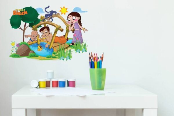 Asian Paints 57 cm Chhota Bheem Quack! Quack! Vinyl Wall Sicker Self Adhesive Sticker  (Pack of 1) (6234