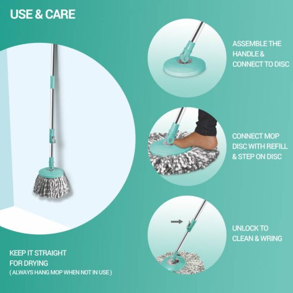 Spotzero by Milton By Classic Spin Mop Set  (colour as per available) - Image 4