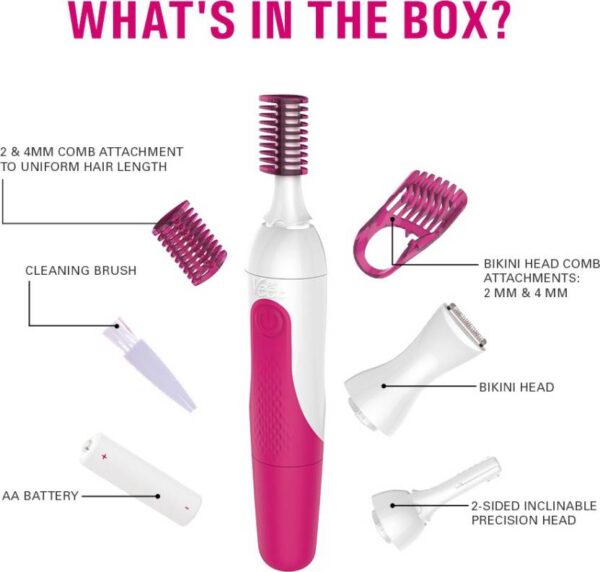 Veet Sensitive Touch Expert Trimmer 45 min Runtime 4 Length Settings  (White, Pink) (7909) - Image 4