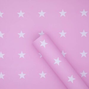 Flipkart SmartBuy 600 cm Wall Stickers Wallpaper Kids Room Design Pink with Stars Self Adhesive Self Adhesive Sticker  (Pack of 1) (.6237