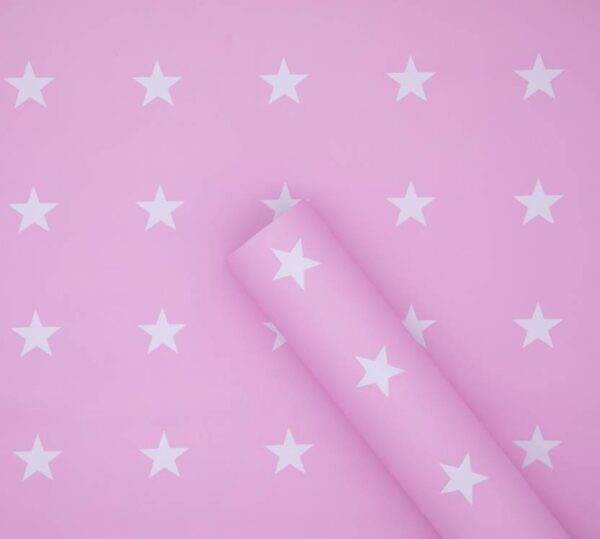 Flipkart SmartBuy 600 cm Wall Stickers Wallpaper Kids Room Design Pink with Stars Self Adhesive Self Adhesive Sticker  (Pack of 1) (.6237