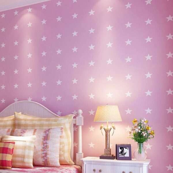 Flipkart SmartBuy 600 cm Wall Stickers Wallpaper Kids Room Design Pink with Stars Self Adhesive Self Adhesive Sticker  (Pack of 1) (.6237 - Image 3