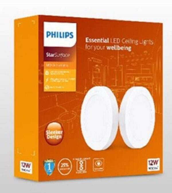 PHILIPS Star Surface 12W Round Surface Panel Natural White Pack of 1 Ceiling Light Ceiling Lamp  (White) (8330) - Image 2