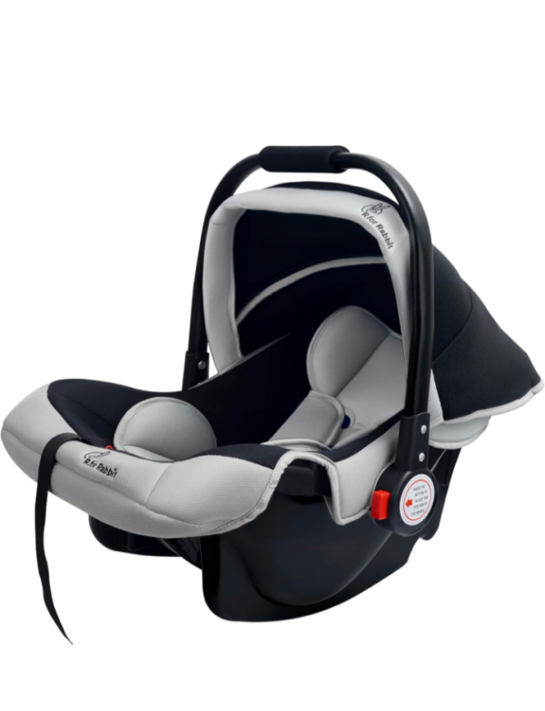 R for Rabbit Baby Cozy Carry Cot with 3 in 1 Multi-Purpose Baby Rocker & seat| 3 Point Safety Harness for New Born Babies of 0 to 15 Months(Black Grey). (10193)(10192)