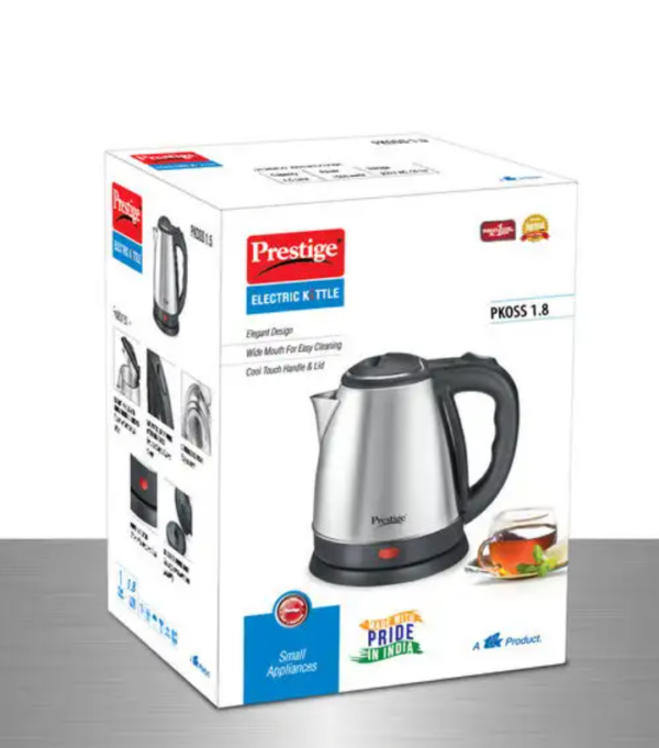 Prestige PKOSS Stainless Steel Electric Kettle 1500W, 1.8L (Silver)  (9999)(p)