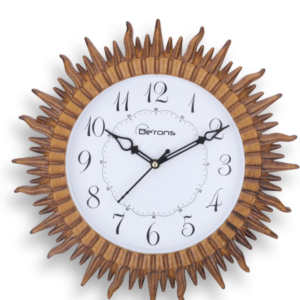 De’rons Designer Wooden Look Plastic Quartz Wall Clock Watch for Home Kitchen Bedroom Hall Living Room Office (DC-305 D Wood) ( 933)(P)