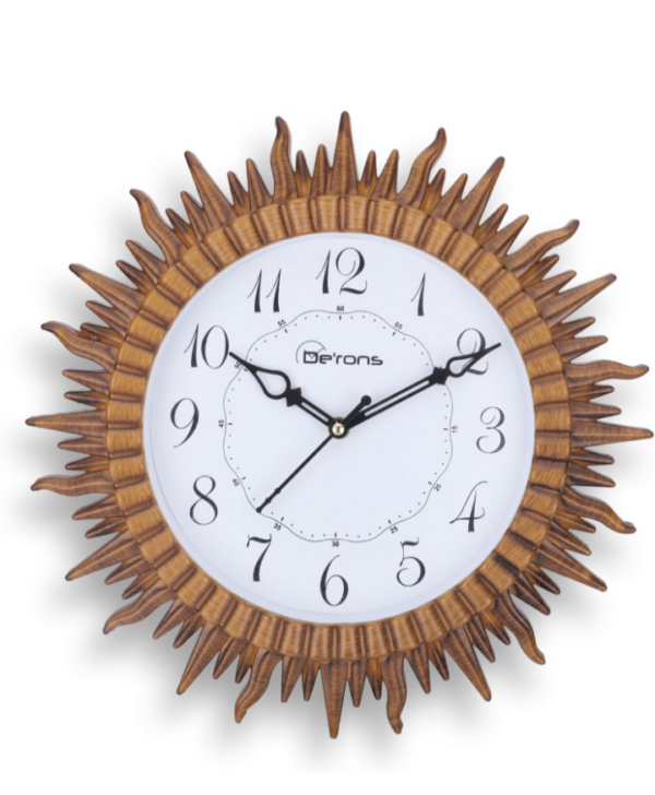 De’rons Designer Wooden Look Plastic Quartz Wall Clock Watch for Home Kitchen Bedroom Hall Living Room Office (DC-305 D Wood) ( 933)(P)