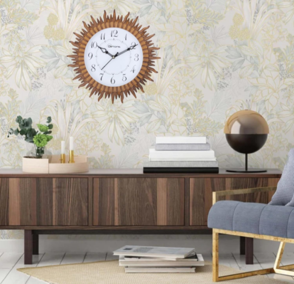 De’rons Designer Wooden Look Plastic Quartz Wall Clock Watch for Home Kitchen Bedroom Hall Living Room Office (DC-305 D Wood) ( 933)(P) - Image 2