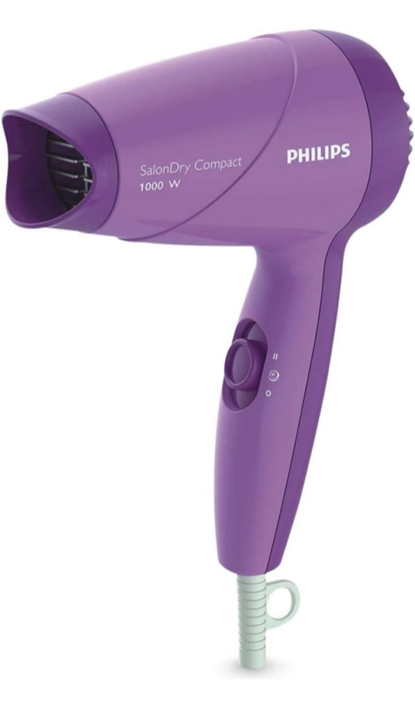 Philips HP8100/46 Compact Hair Dryer| 2 Flexible heat setting| ThermoProtect prevents overhearting | 1000 Watts- Purple (Dust and scratches)(P)