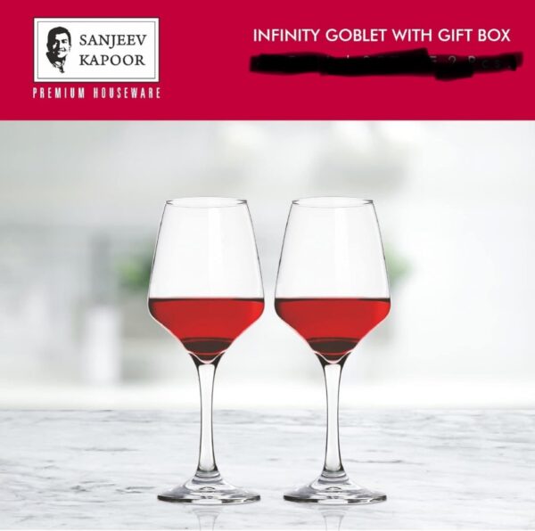 Sanjeev Kapoor Infinity Goblet Wine Glass 360 ML Set of 2 PCS (SKB-1005)(V) - Image 3