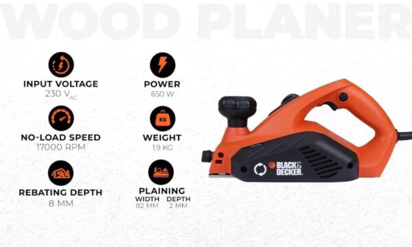 BLACK+DECKER KW712-QS 650W Wood Planer N.9963(v)