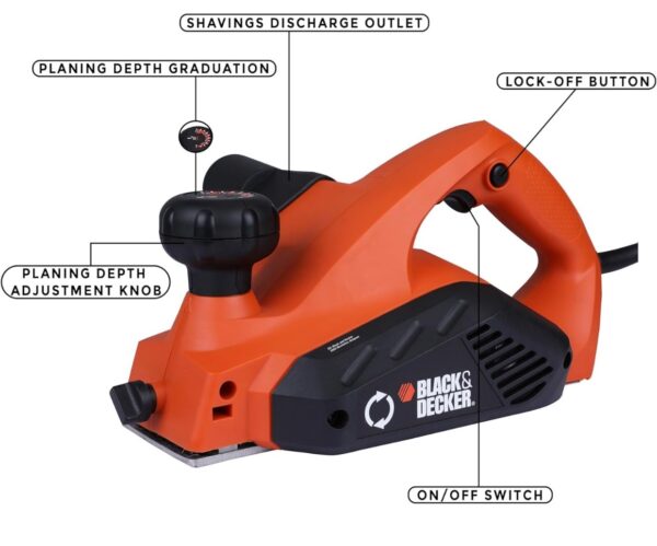 BLACK+DECKER KW712-QS 650W Wood Planer N.9963(v) - Image 3