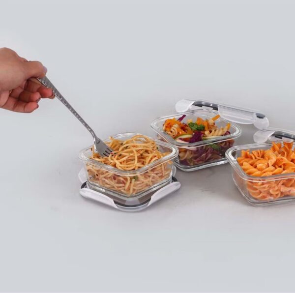 Sanjeev Kapoor Wellington Square Container set of 5 760ml+520+400ml (SKB-1593)(V) - Image 2