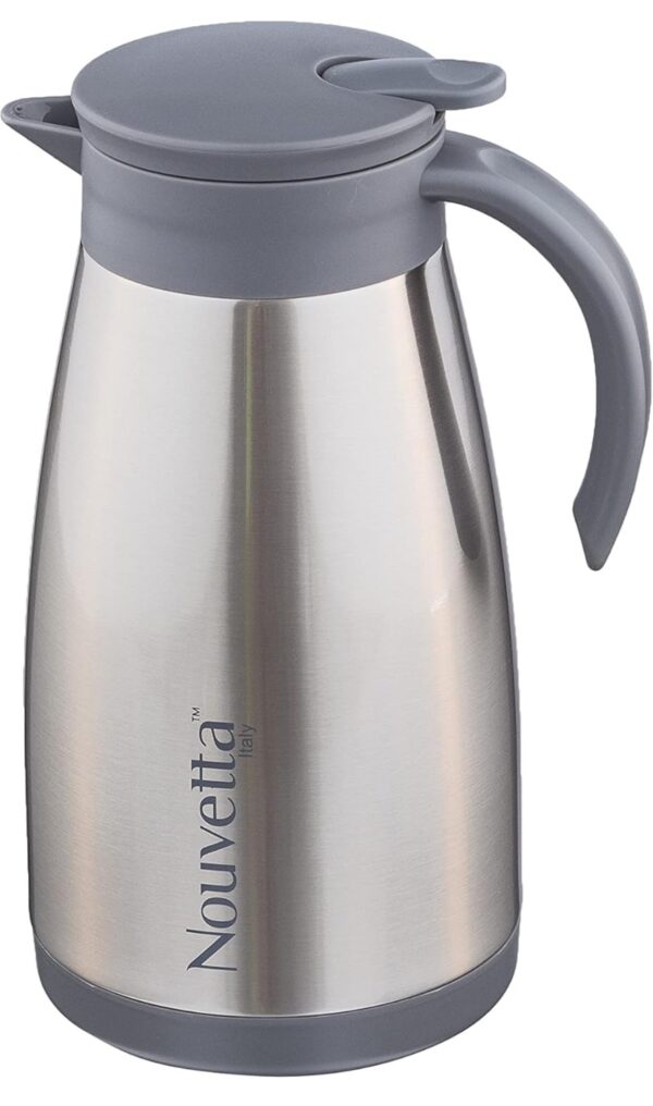 Nouvetta Caffena Hot and Cold Stainless Steel Teapot, Vaccum Insulated Kettle, Silver, 1000 ml (NB-18047)(V)