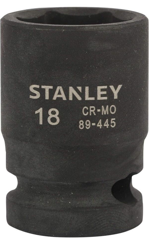 STANLEY STMT89445-8B Chrome-Molybdenum Steel 6 Point Impact Socket 1/2 inch 19 mm(Black) N.9975(V) - Image 3