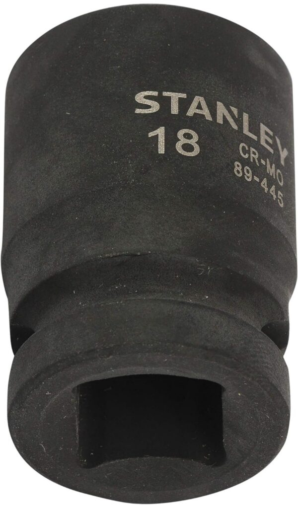STANLEY STMT89445-8B Chrome-Molybdenum Steel 6 Point Impact Socket 1/2 inch 19 mm(Black) N.9975(V) - Image 2